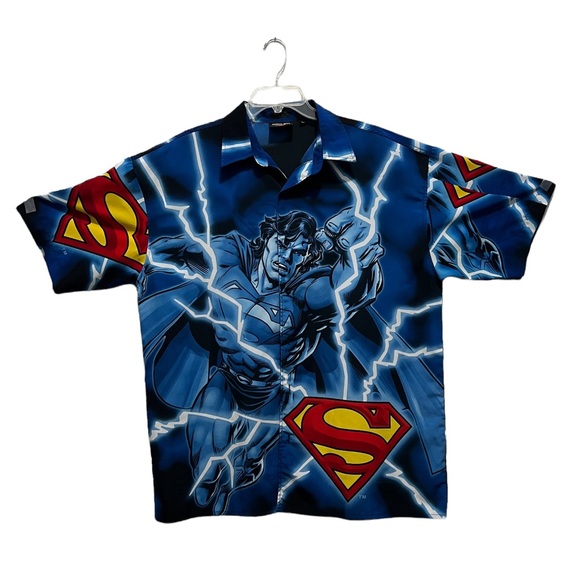 Clstiepb Warner Brothers vintage Superman button down shirt size Large